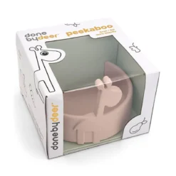 piatto anti-scivolo in silicone alimentare - peekaboo - raffi - rosa cipria