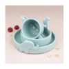 piatto anti-scivolo in silicone alimentare -peekaboo -elphee - celeste