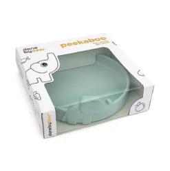 piatto anti-scivolo in silicone alimentare -peekaboo -elphee - celeste