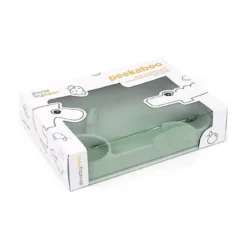 piatto a scomparti peekaboo - croco e zeebe - verde - 100% silicone alimentare