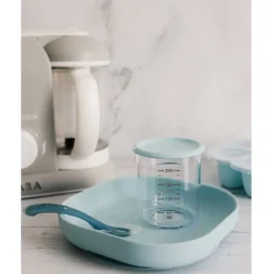 piatto con ventosa - silicone - blu