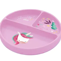 piatto in silicone con scomparti - unicorno