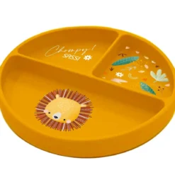 piatto in silicone con scomparti - leone