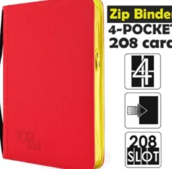 4-pocket - album 4 tasche con zip gialla - 208 slot - rosso
