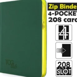 4-pocket - album 4 tasche con zip gialla - 208 slot - forest green