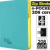 4-pocket - album 4 tasche con zip gialla - 208 slot - celeste