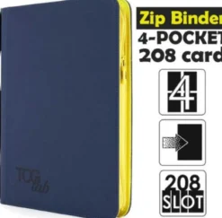 4-pocket - album 4 tasche con zip gialla - 208 slot - blue