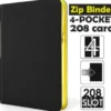 4-pocket - album 4 tasche con zip gialla - 208 slot - nero