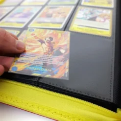 9-pocket trading card binder with zipper - 468 blu scuro - zip gialla