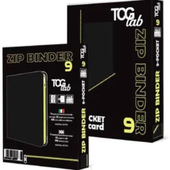 9-pocket trading card binder with zipper - 468 nero - zip gialla
