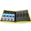12-pocket trading card binder with zipper - 624 rosso - zip gialla