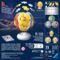 pokemon ball - puzzle 3d con luce
