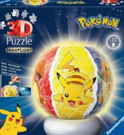 pokemon ball - puzzle 3d con luce