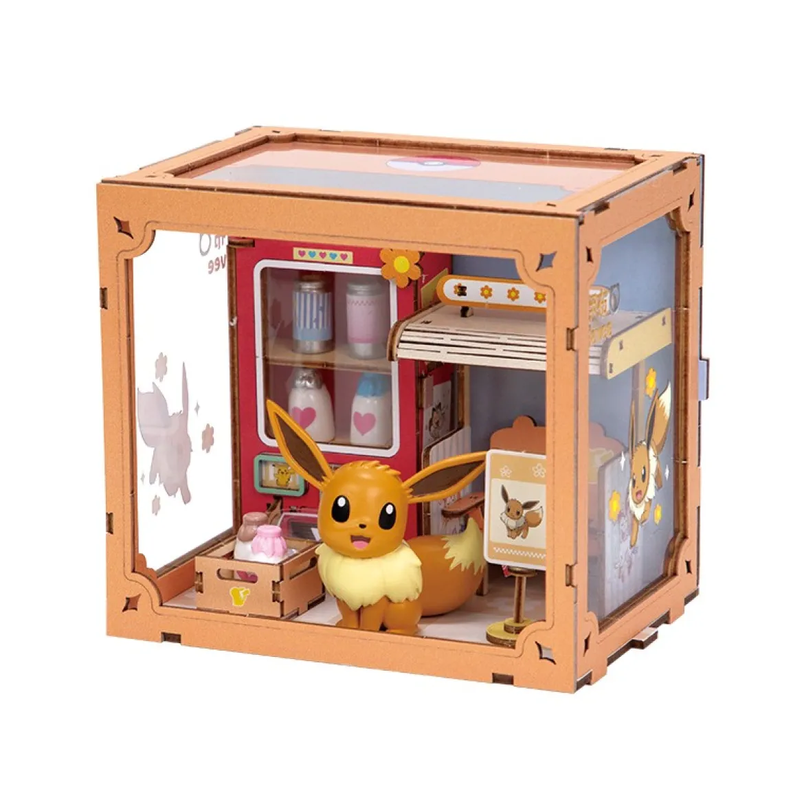 pokemon - bust station eevee - miniatura in legno da costruire