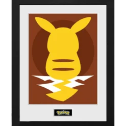 pokemon - framed print - pikachu silhouette 25 (30x40cm)