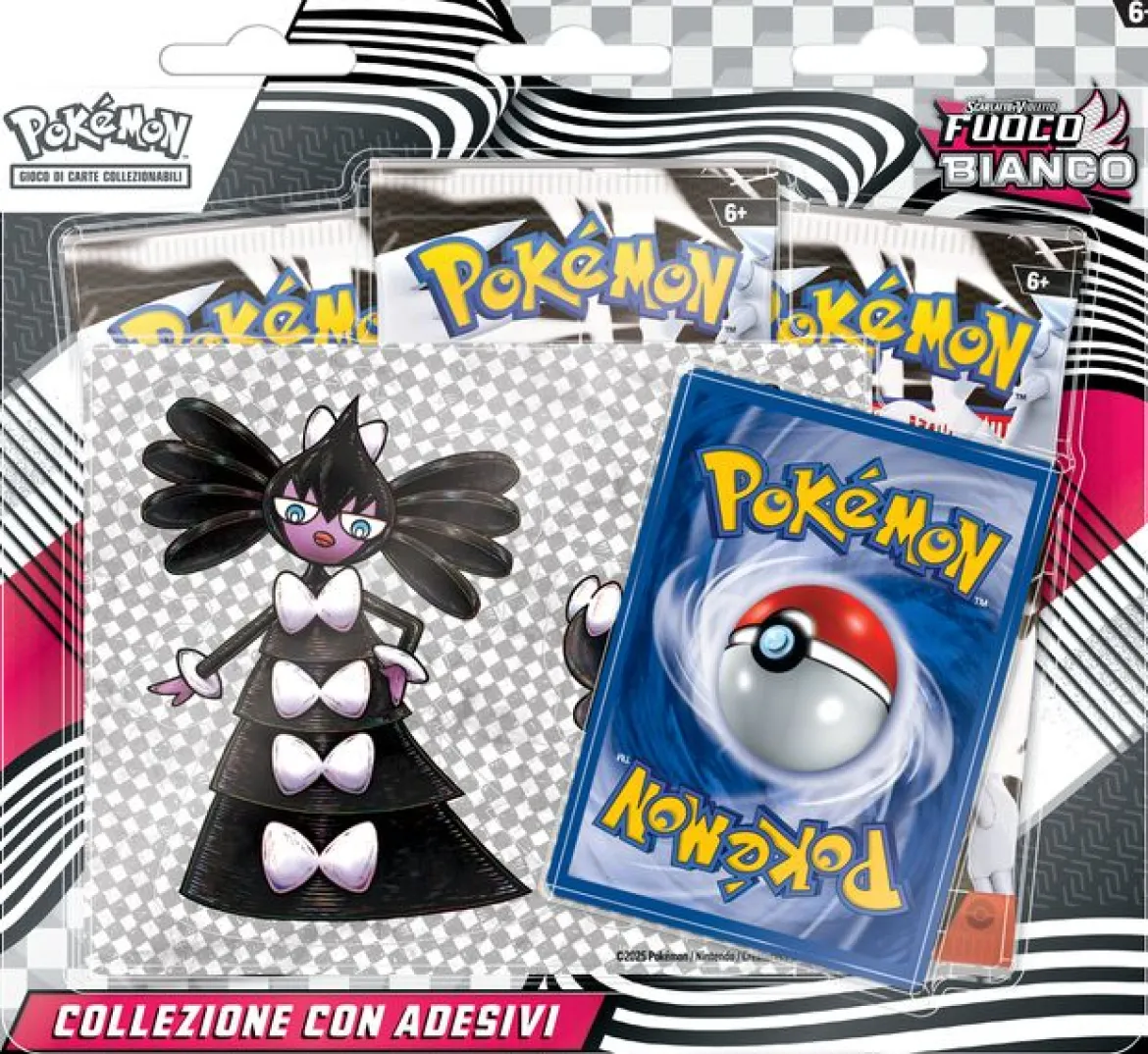 pokemon gcc - scarlatto e violetto fuoco bianco - collezione con adesivi gothitelle (ita)