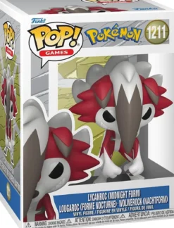 pokemon - lycanroc (midnight form) 9cm - funko pop! 1211