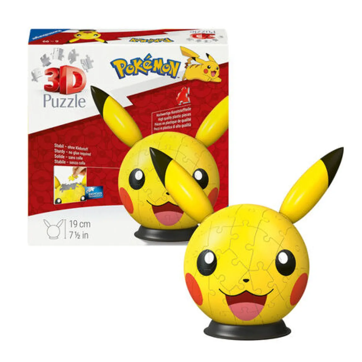 pokemon - pikachu con orecchie - puzzle 3d 73pz