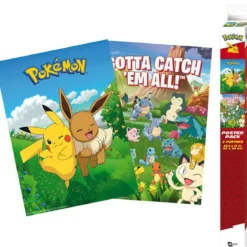 pokemon - set 2 chibi poster 52x38cm - gotta catch 'em all