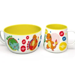 pokemon - set da colazione - tazza + ciotola - pikachu & kanto starters