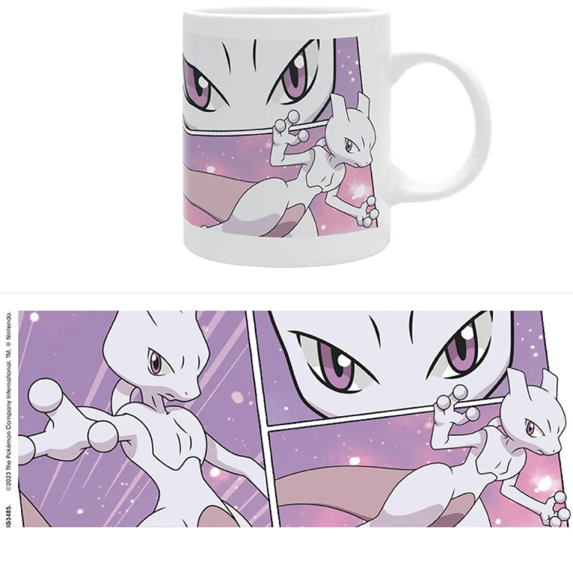 pokemon - tazza 320ml - mewtwo comic panels