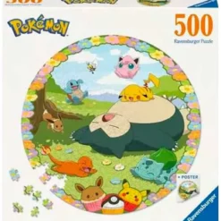 pokémon - puzzle rotondo 500 pezzi + poster