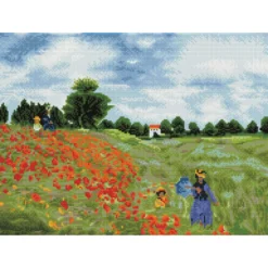 poppy fields après monet - diamond dotz intermediate dd12.048 57x41cm