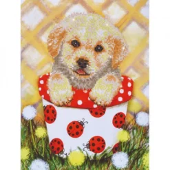 pup in a pot - diamond dotz intermediate dd7.013 30x42cm