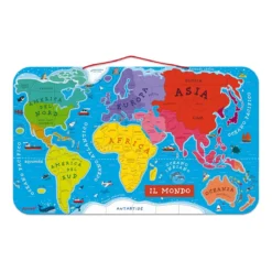 puzzle magnetico del mondo 92 pezzi in legno