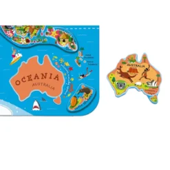 puzzle magnetico del mondo 92 pezzi in legno