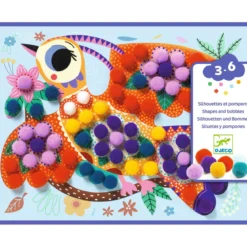 quadri collage con pompon - soft birds