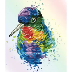 rainbow feathers - diamond dotz intermediate dd5.056 22x27cm