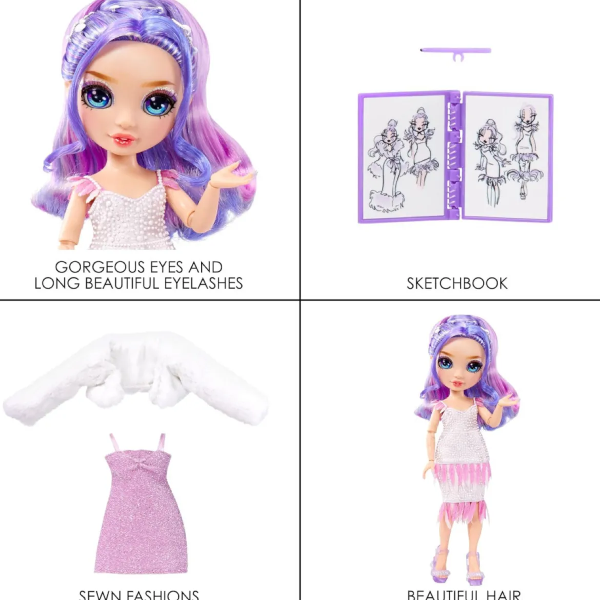 rainbow high - fantastic fashion - violet willow - fashion doll 30cm