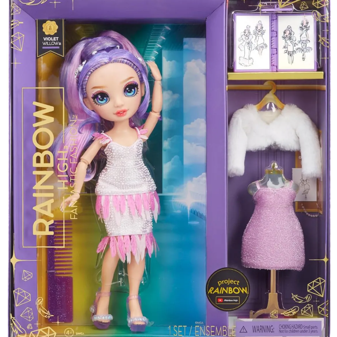 rainbow high - fantastic fashion - violet willow - fashion doll 30cm