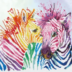rainbow zebras - diamond dotz intermediate dd8.005 40x40cm