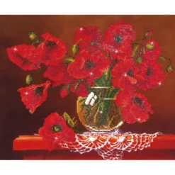 red poppies - diamond dotz intermediate dd9.002 50.8x40.6cm