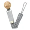 reggiciuccio universale paci braid - grigio nuvola e ferro - 100% cotone biologico