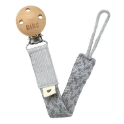 reggiciuccio universale paci braid - grigio nuvola e ferro - 100% cotone biologico
