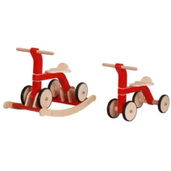 rocker-n-roller 2 in 1 - quadriciclo in legno con dondolo