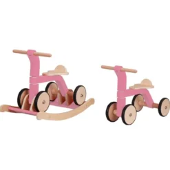 rocker-n-roller 2 in 1 - quadriciclo in legno con dondolo