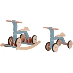 rocker-n-roller 2 in 1 - quadriciclo in legno con dondolo