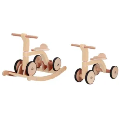 rocker-n-roller 2 in 1 - quadriciclo in legno con dondolo