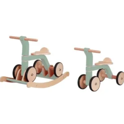 rocker-n-roller 2 in 1 - quadriciclo in legno con dondolo