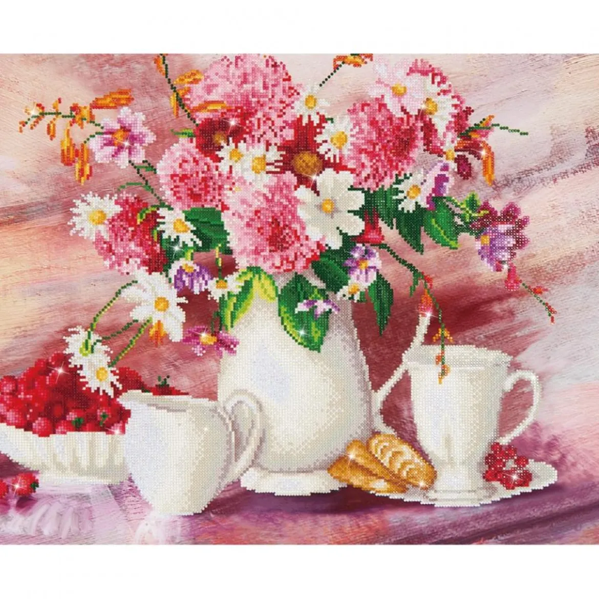 romantic tea time - diamond dotz advanced dd13.002 72x56cm