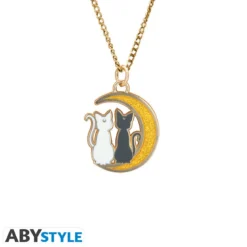 sailor moon - collana con pendente - gatti sulla luna