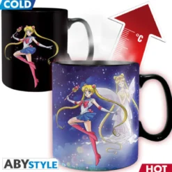 sailor moon - tazza termosensibile 460ml - sailor & chibi