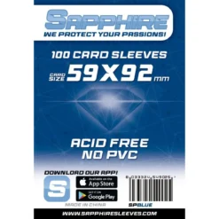 sapphire sleeves blue - 100 bustine 59x92mm