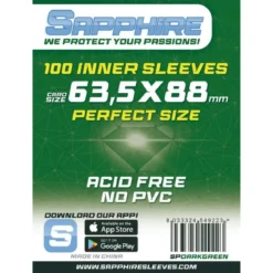 sapphire sleeves dark green - 100 bustine perfect size 63,5x88mm