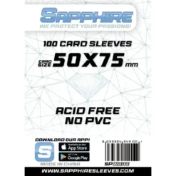 sapphire sleeves white - 100 bustine 50x75mm