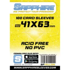 sapphire sleeves yellow - 100 bustine 41x63mm